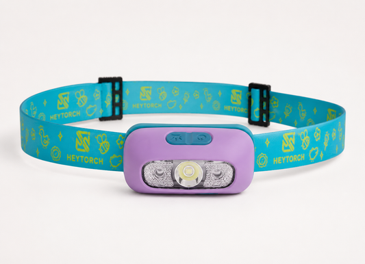 Linterna frontal morada